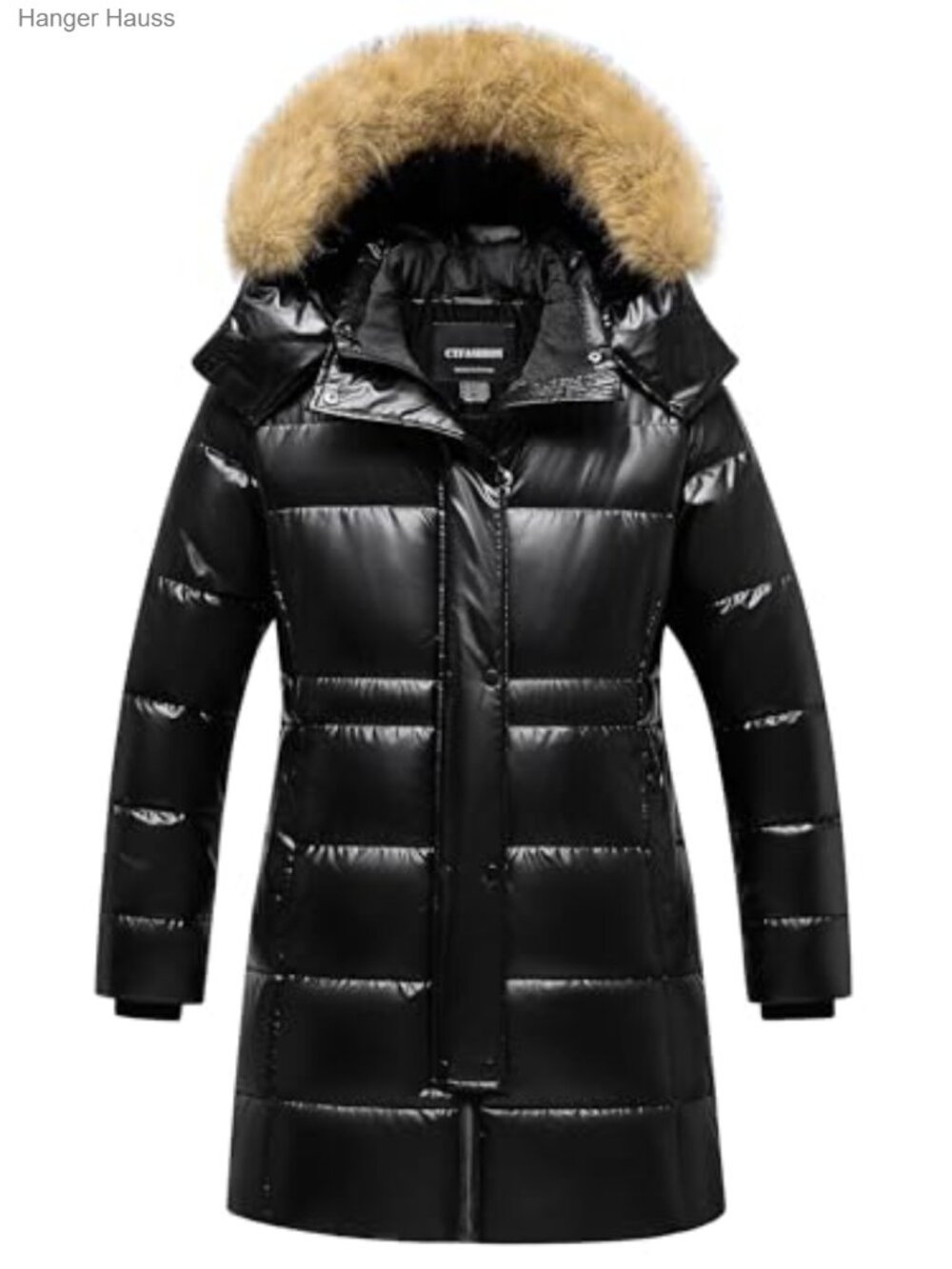 Girls Puffer Jacket Long Winter Coat Fleece Lined Faux Fur Hood